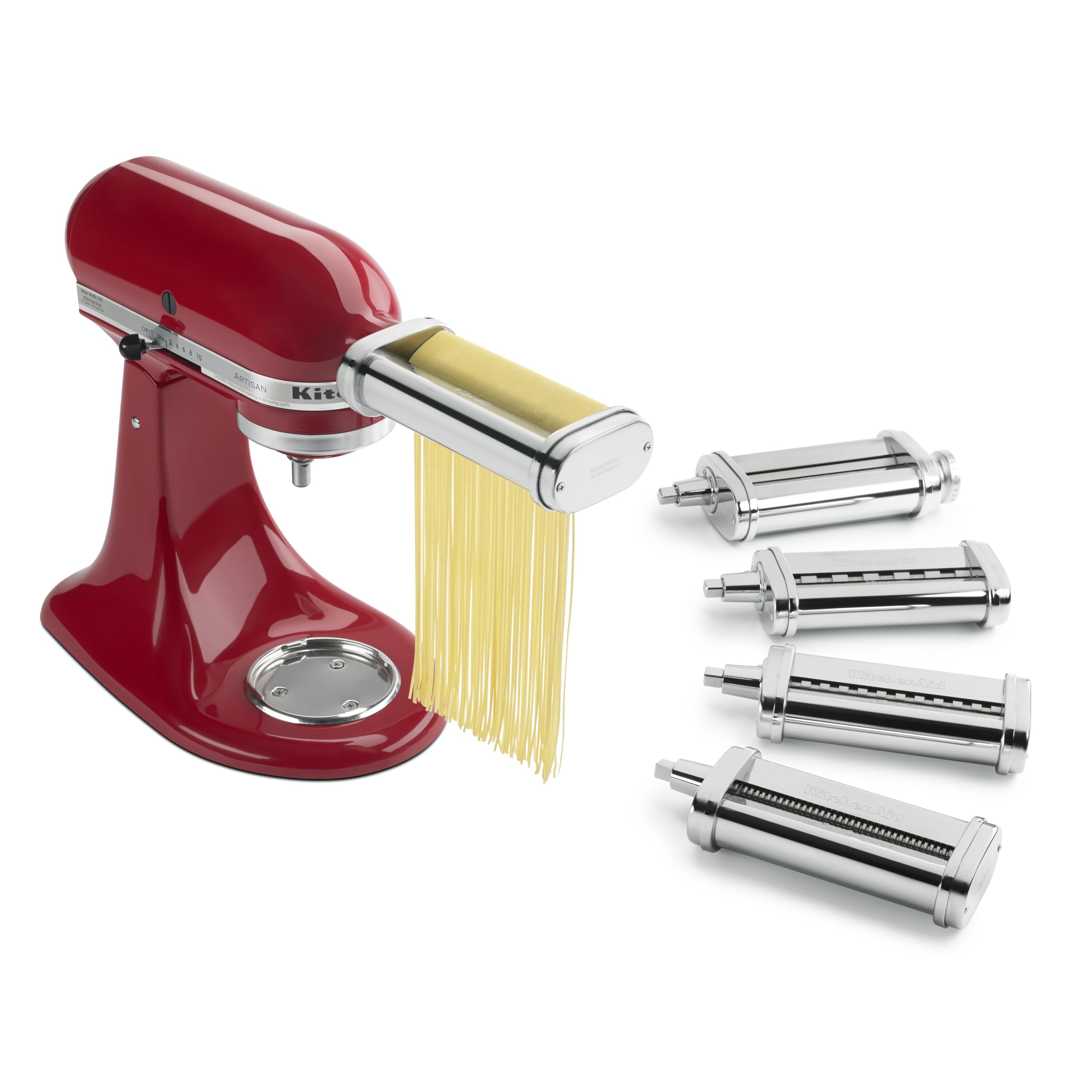 KitchenAid pasta deluxe front packaging showing attachments and benefits