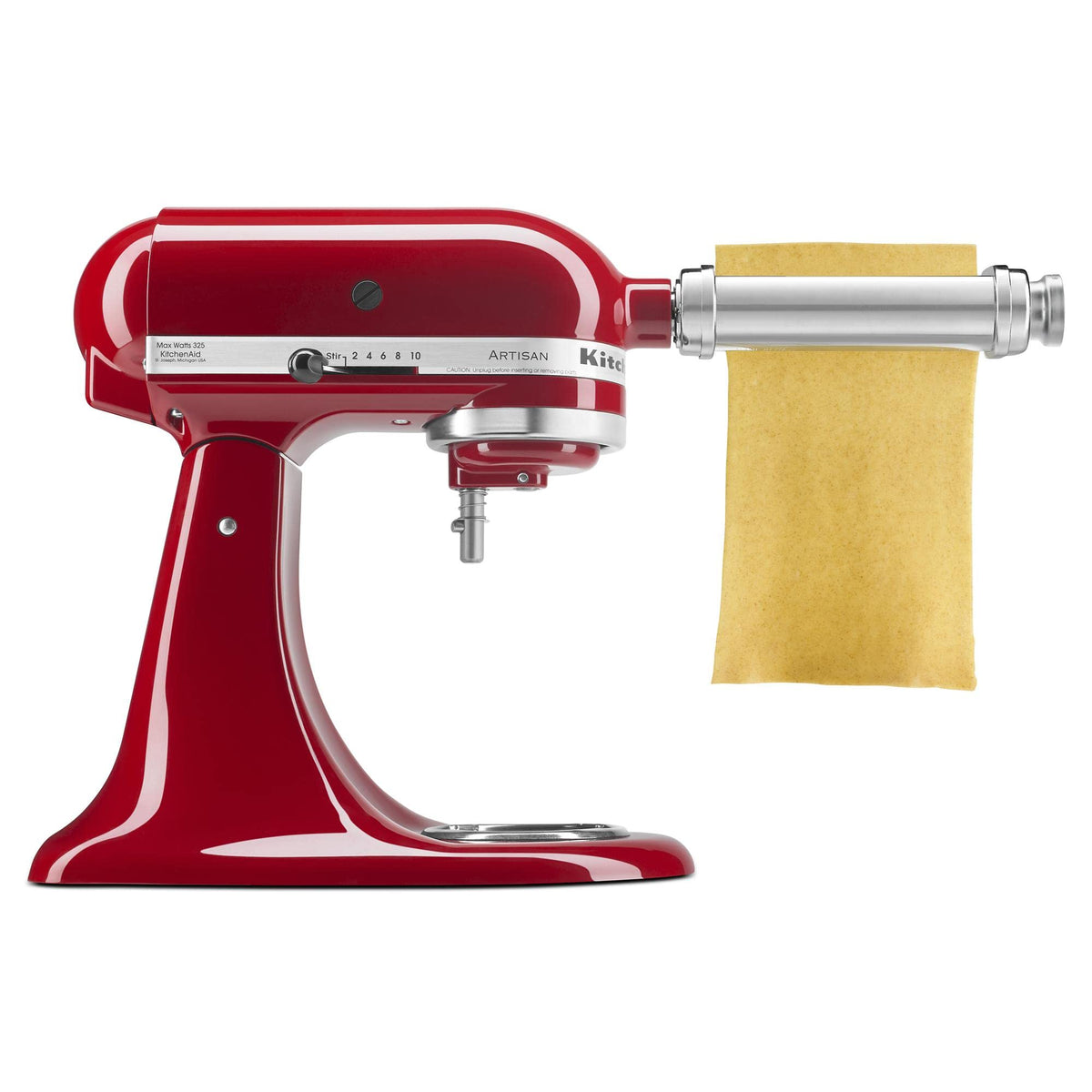 KitchenAid pasta roller front view showing attachment and easy installation benefit