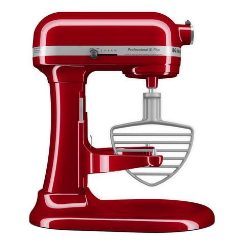 Close-up of KitchenAid pastry beater blades showing design that cuts cold butter evenly for flaky texture