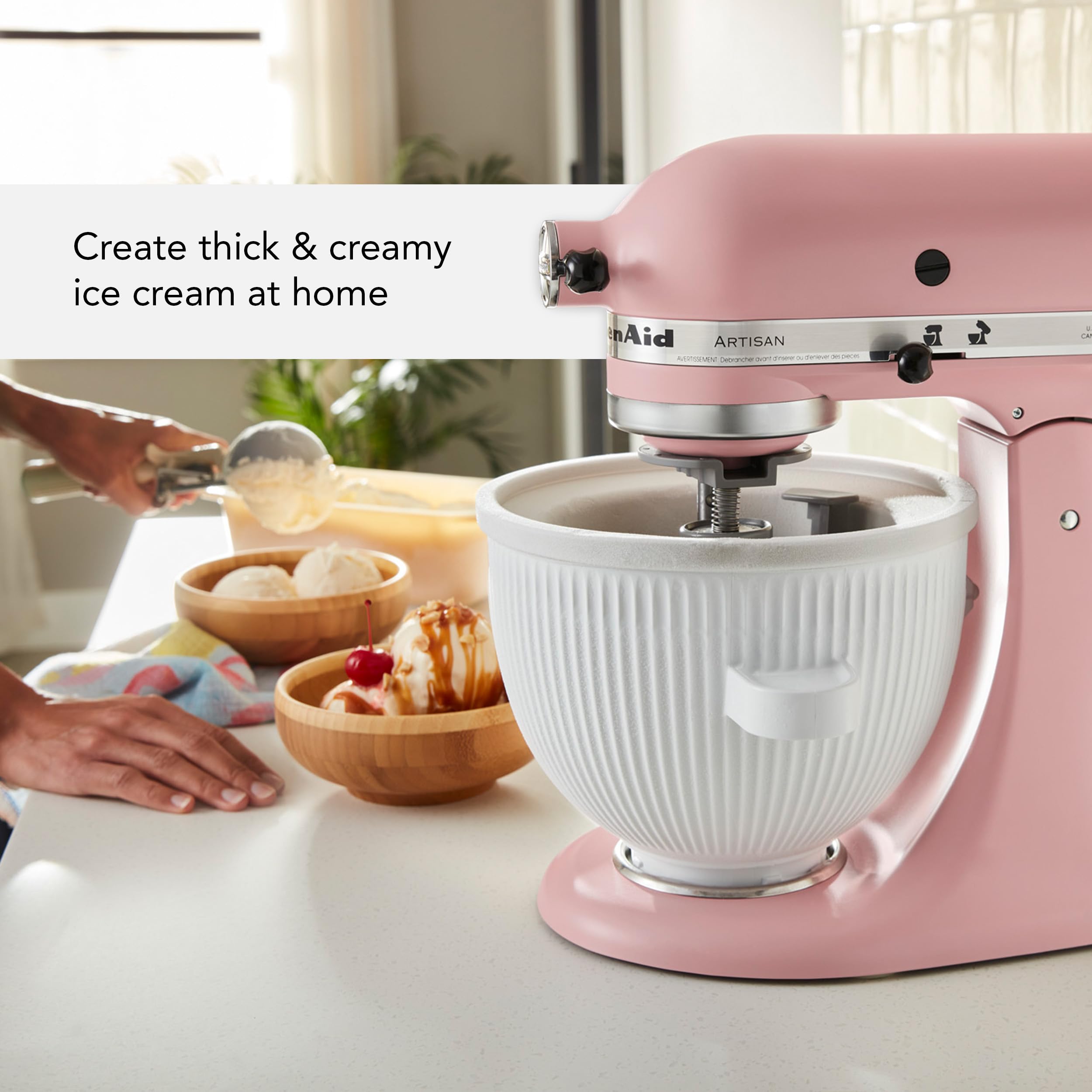 KitchenAid pouring ingredients into bowl to illustrate simple recipe prep