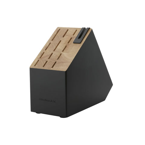KitchenAid rubberwood two-tone block highlighting space-saving style