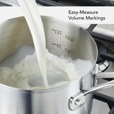 KitchenAid saucepan silicone-grip handle for safer, cooler handling