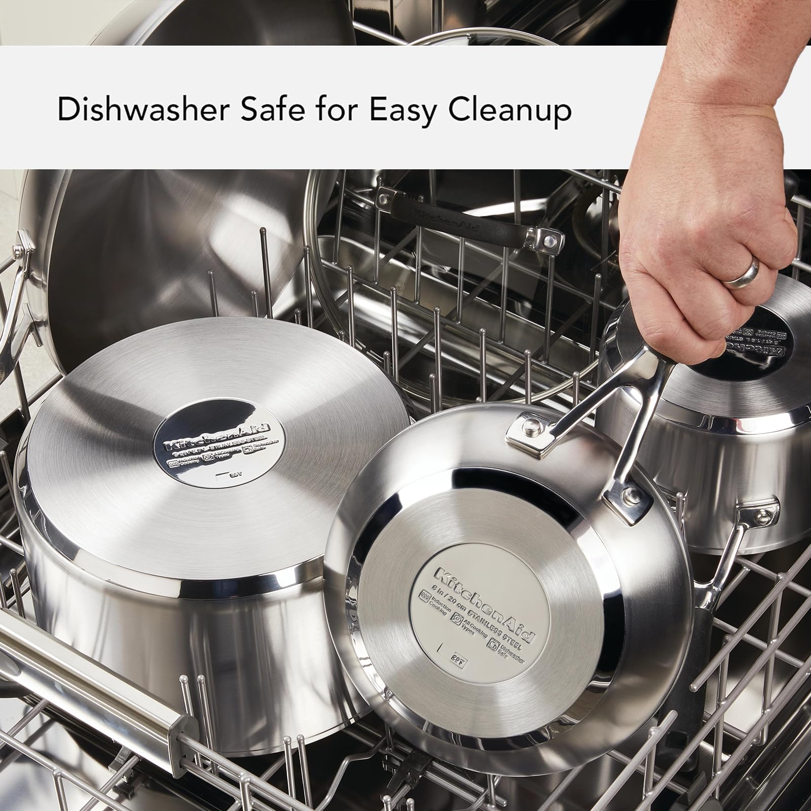 KitchenAid saucepan interior with measurement marks for easy portioning