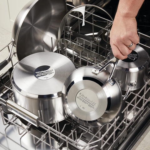 KitchenAid saucepan in oven without lid demonstrating oven-safe use