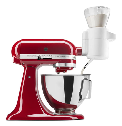 KitchenAid sifter front view showing attachment and neat result