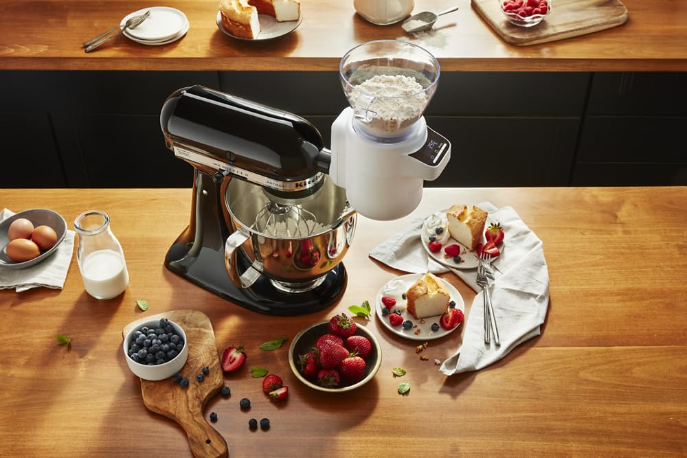 KitchenAid hopper close-up highlighting 4-cup capacity and easy refill