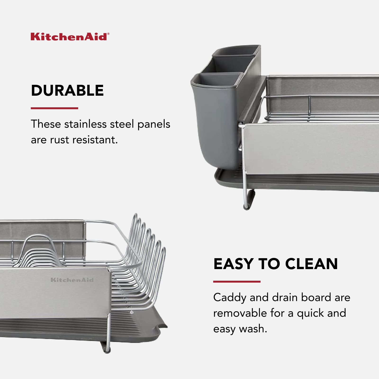 KitchenAid side-by-side size comparison next to sink demonstrating compact footprint