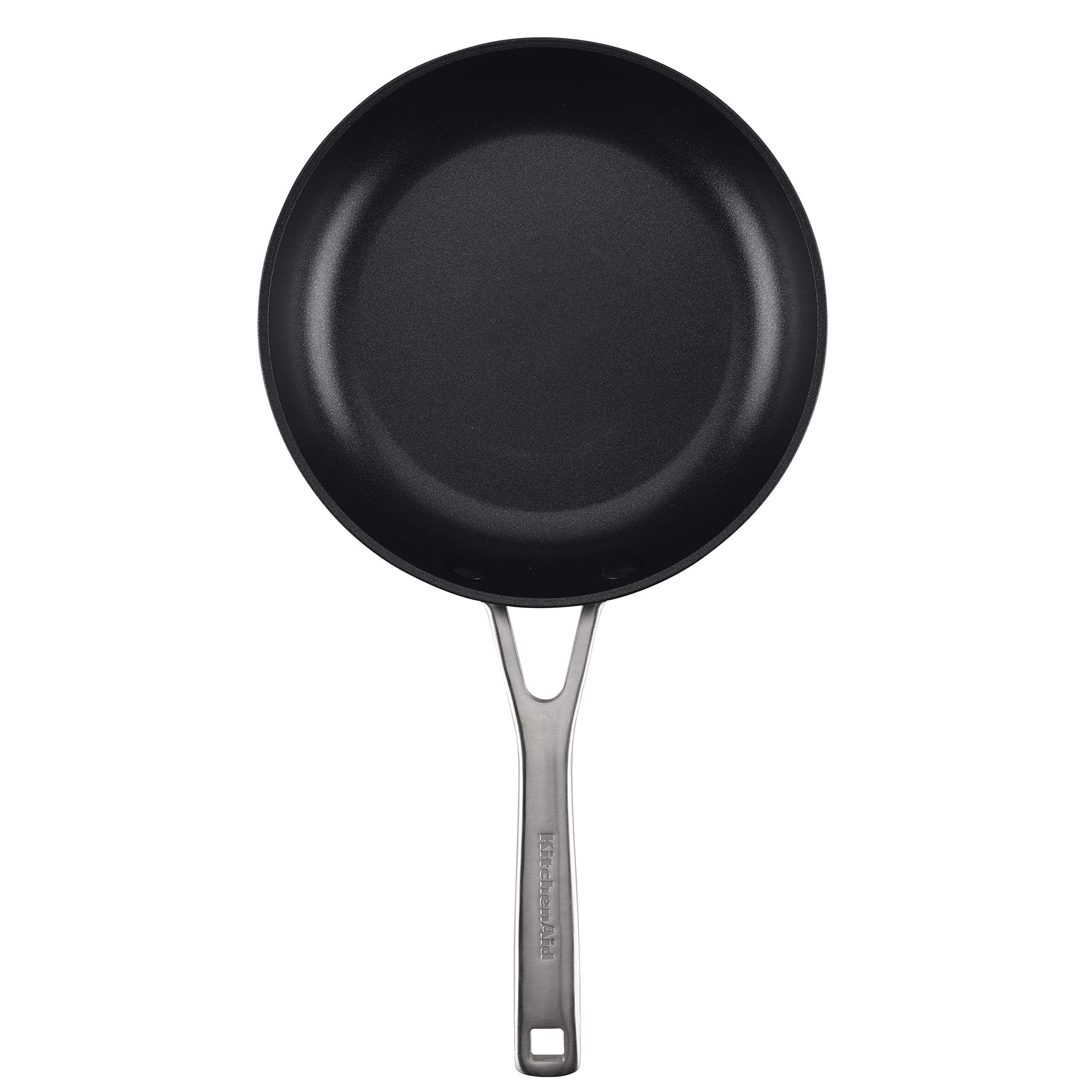 KitchenAid pan beside spatula for scale and portability, ideal for small-portion cooking