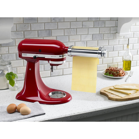 KitchenAid attachment size shown next to hand to show compact storage and fit
