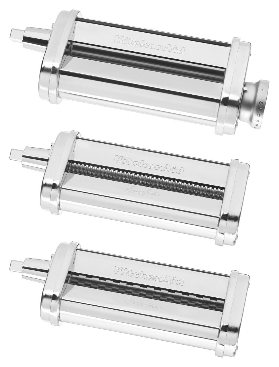 KitchenAid spaghetti cutter teeth detail producing uniform thin noodles