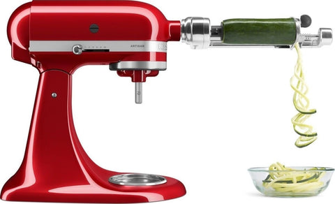 KitchenAid spiralizer front view showing metal body and hub connection for stability