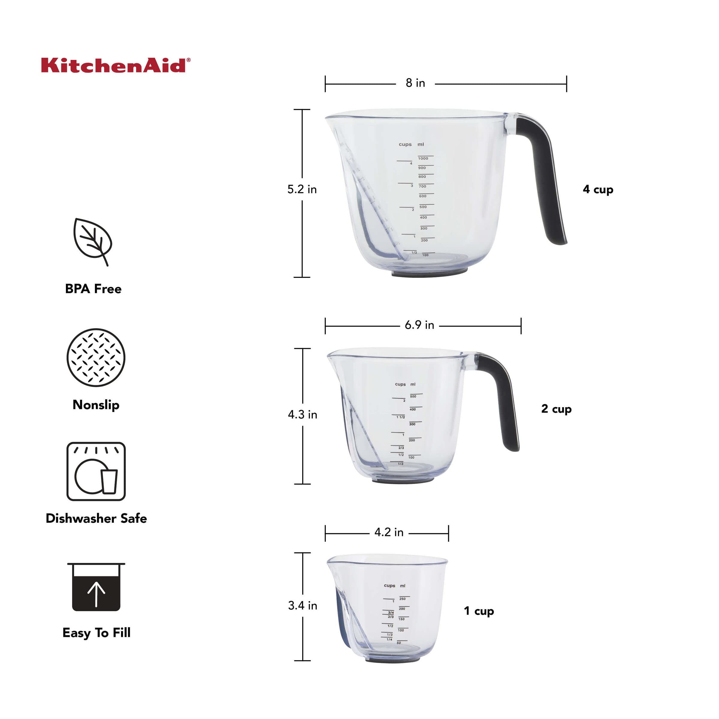 KitchenAid tapered spout detail demonstrating mess-free pouring control