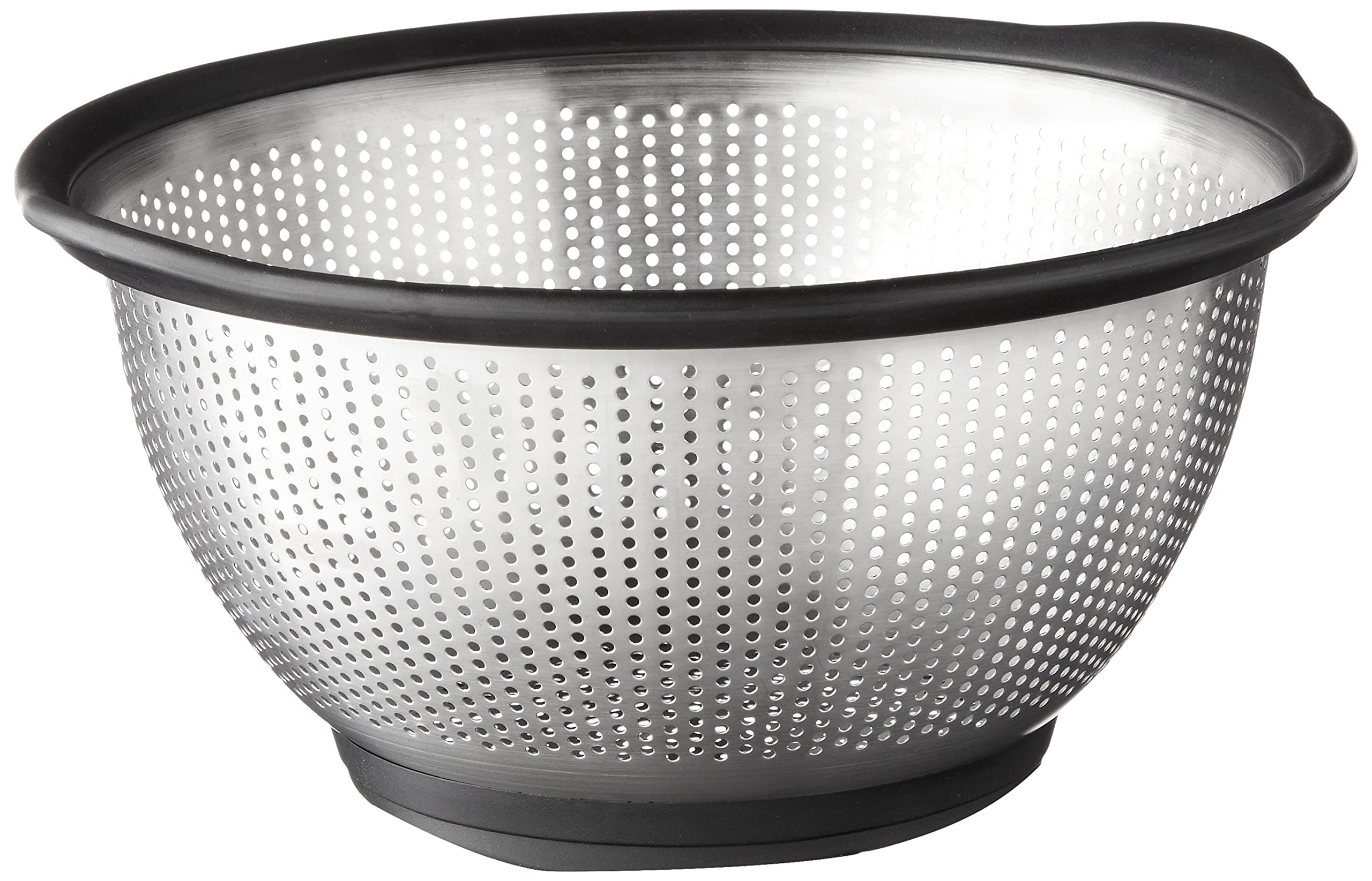 KitchenAid stainless steel colander front view showing sturdy rim and capacity benefit