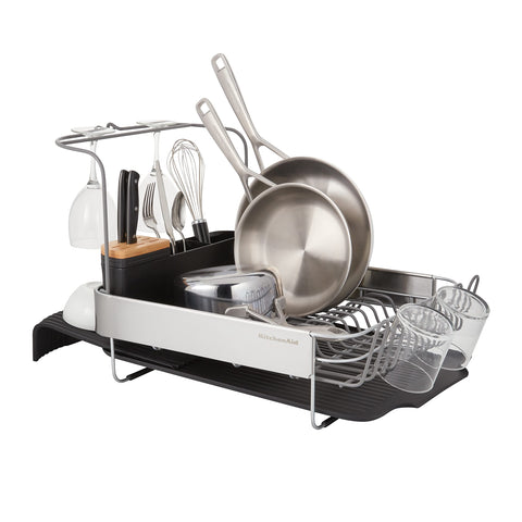 KitchenAid stemware attachment holding wine glasses safely during drying