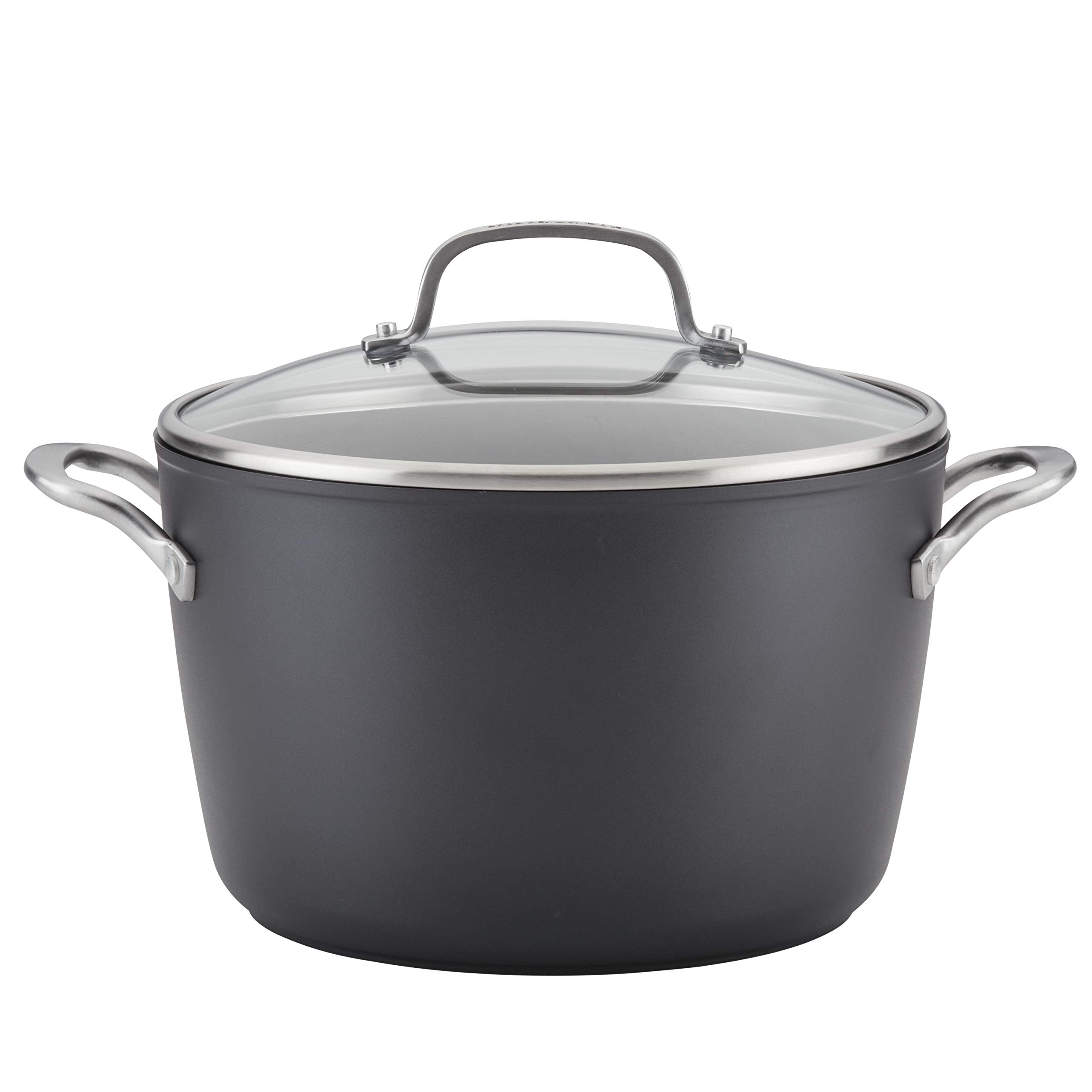 KitchenAid stock pot front view showing full body and lid for versatile cooking