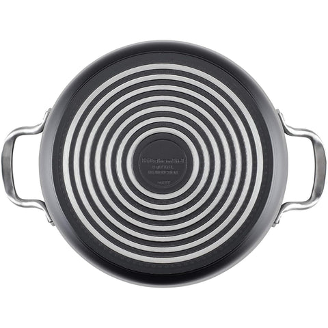 KitchenAid stock pot size scale with utensil showing generous capacity benefit