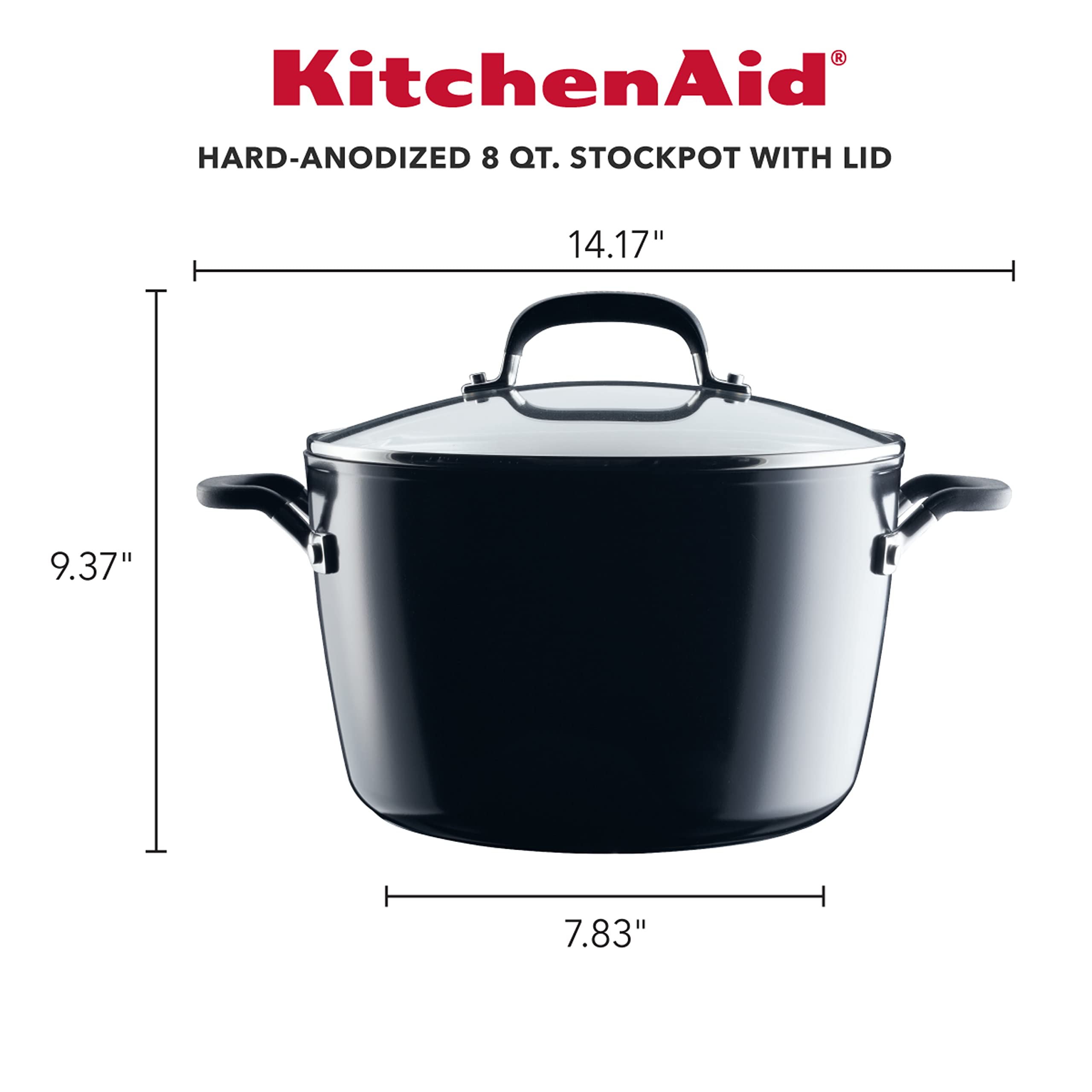 KitchenAid tempered glass lid close-up that locks in heat and lets you check food without lifting