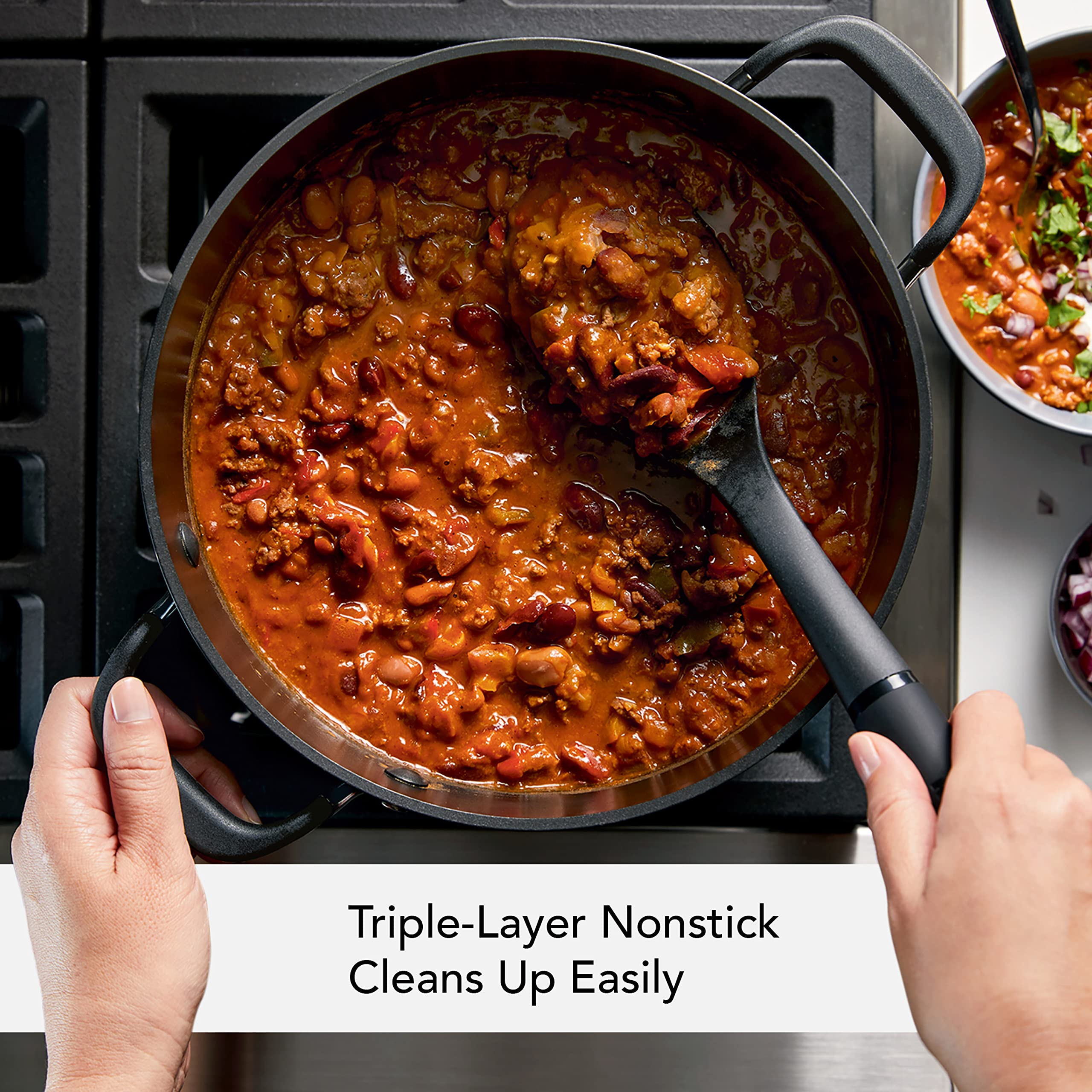 KitchenAid triple-layer nonstick interior texture for easy food release and quicker cleanup