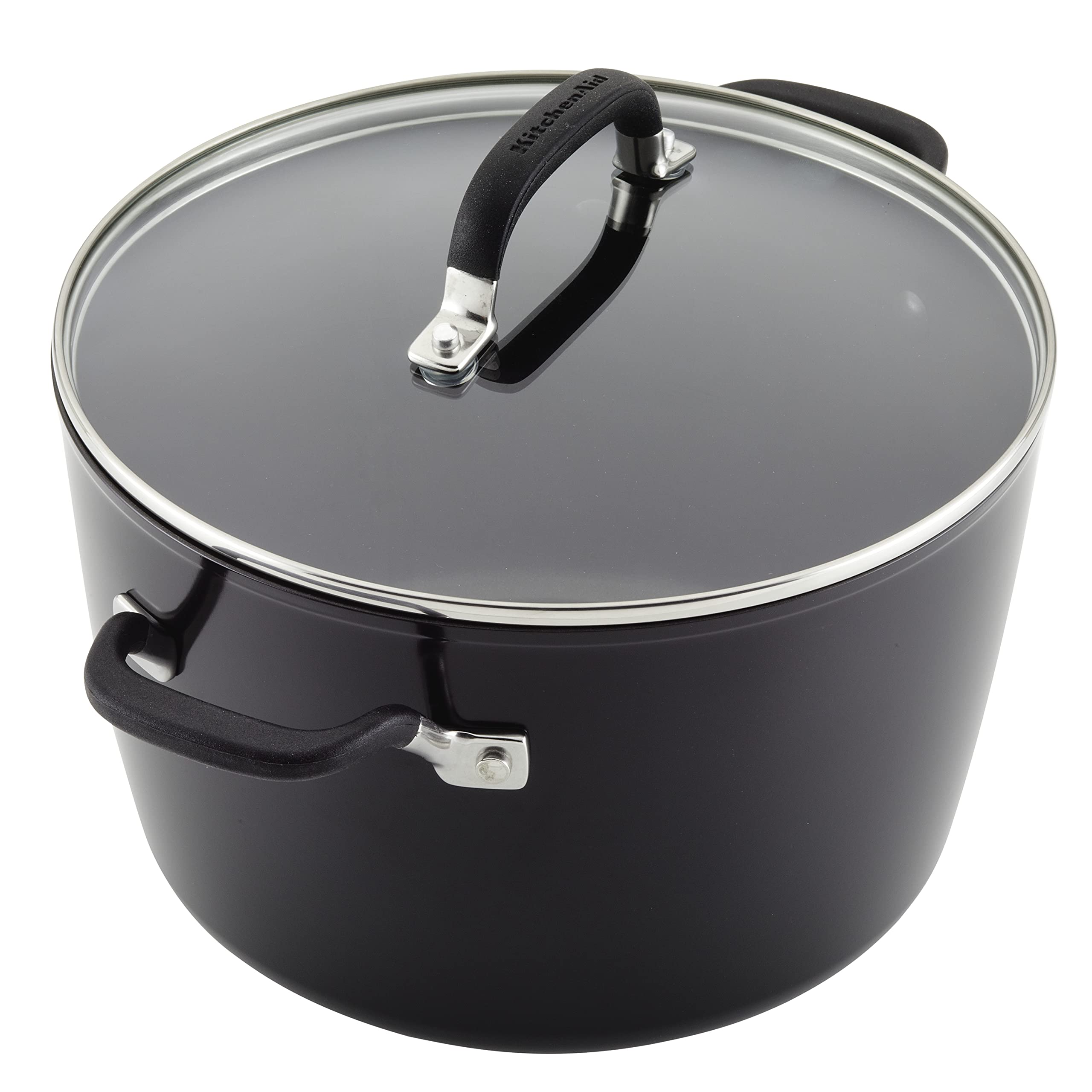 KitchenAid stock pot placed in an oven showing stove-to-oven versatility up to 400°F