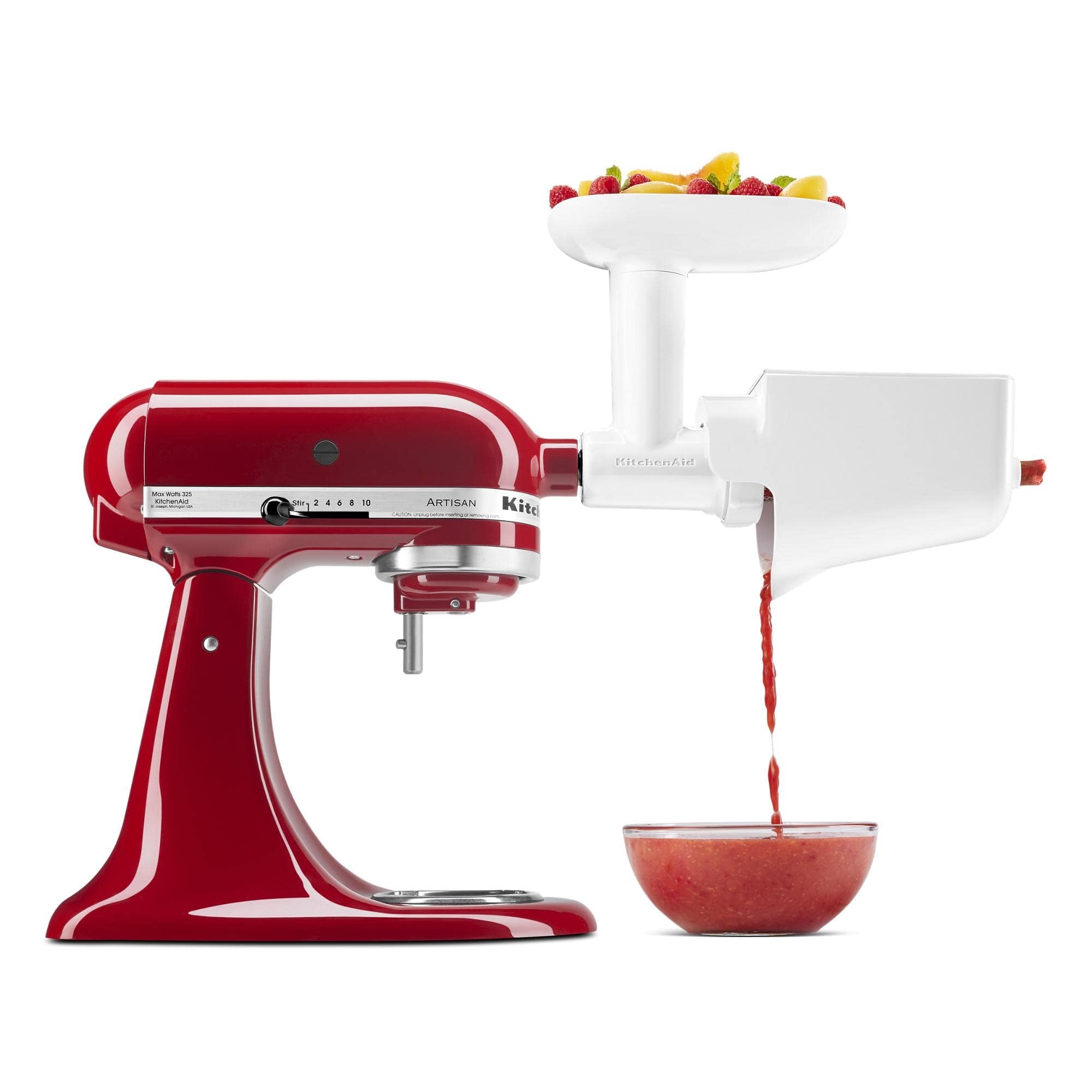 KitchenAid front view of KSMFVSP strainer attachment showing fit and design benefits