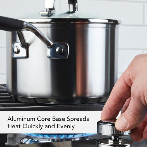 KitchenAid tempered glass lid allowing visual cooking and sealed flavor