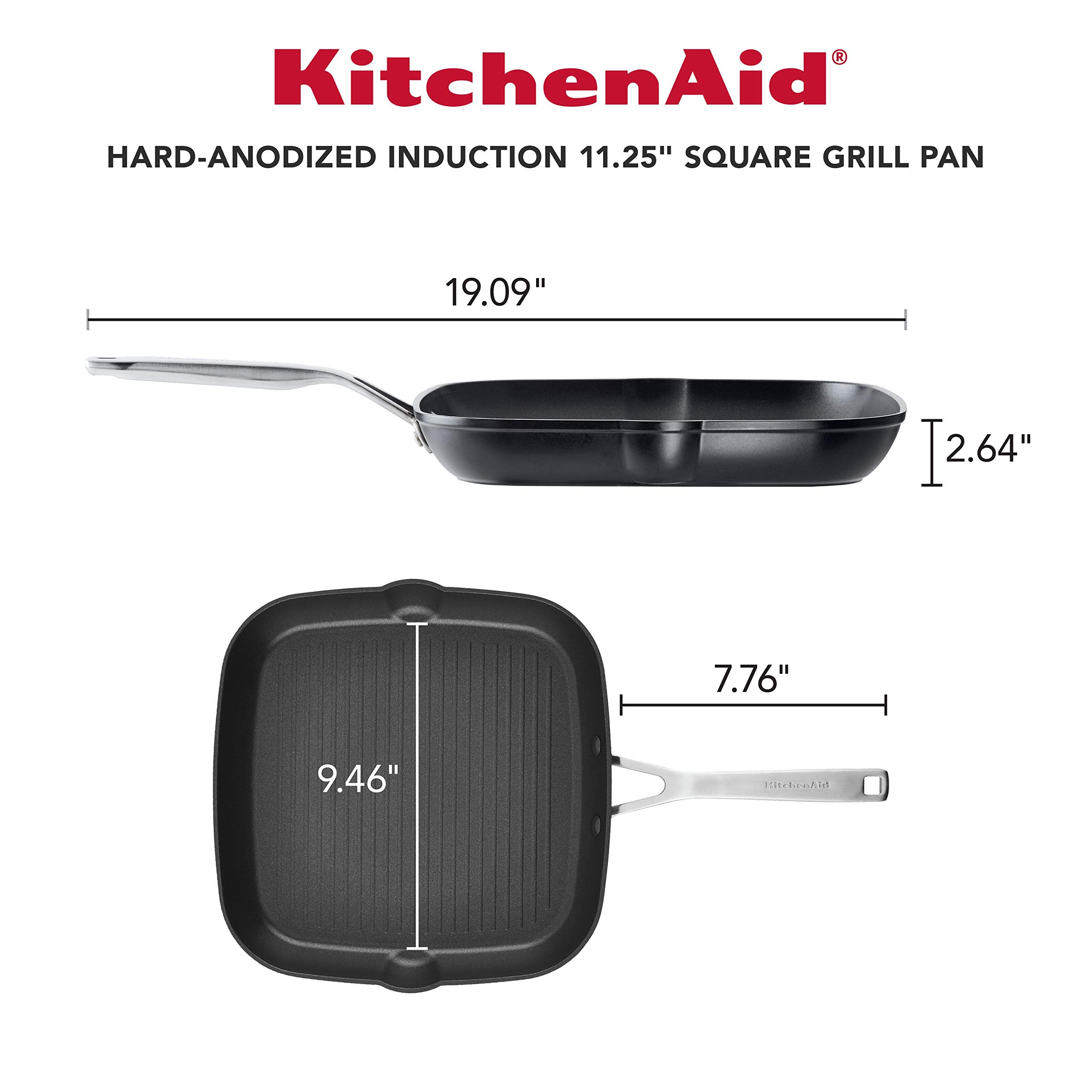 KitchenAid close-up of grill ridges highlighting texture for improved searing and grill marks