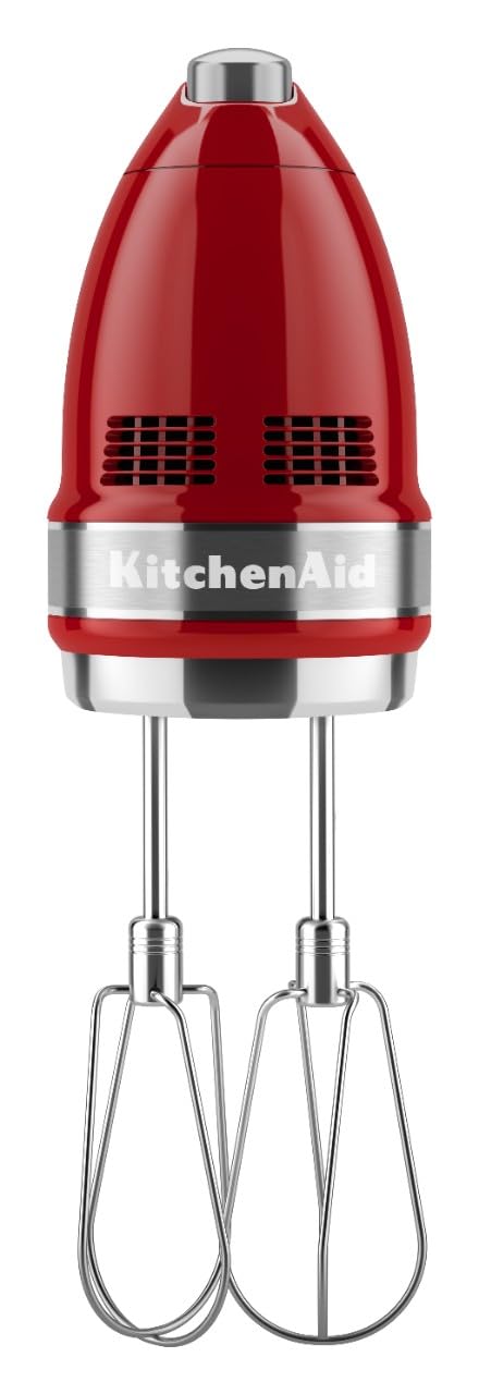 KitchenAid stainless steel Turbo Beater II close-up showing durable blades for dense batters