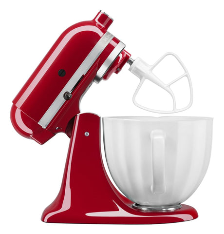 KitchenAid bowl beside measuring cup showing 5-quart capacity and scale