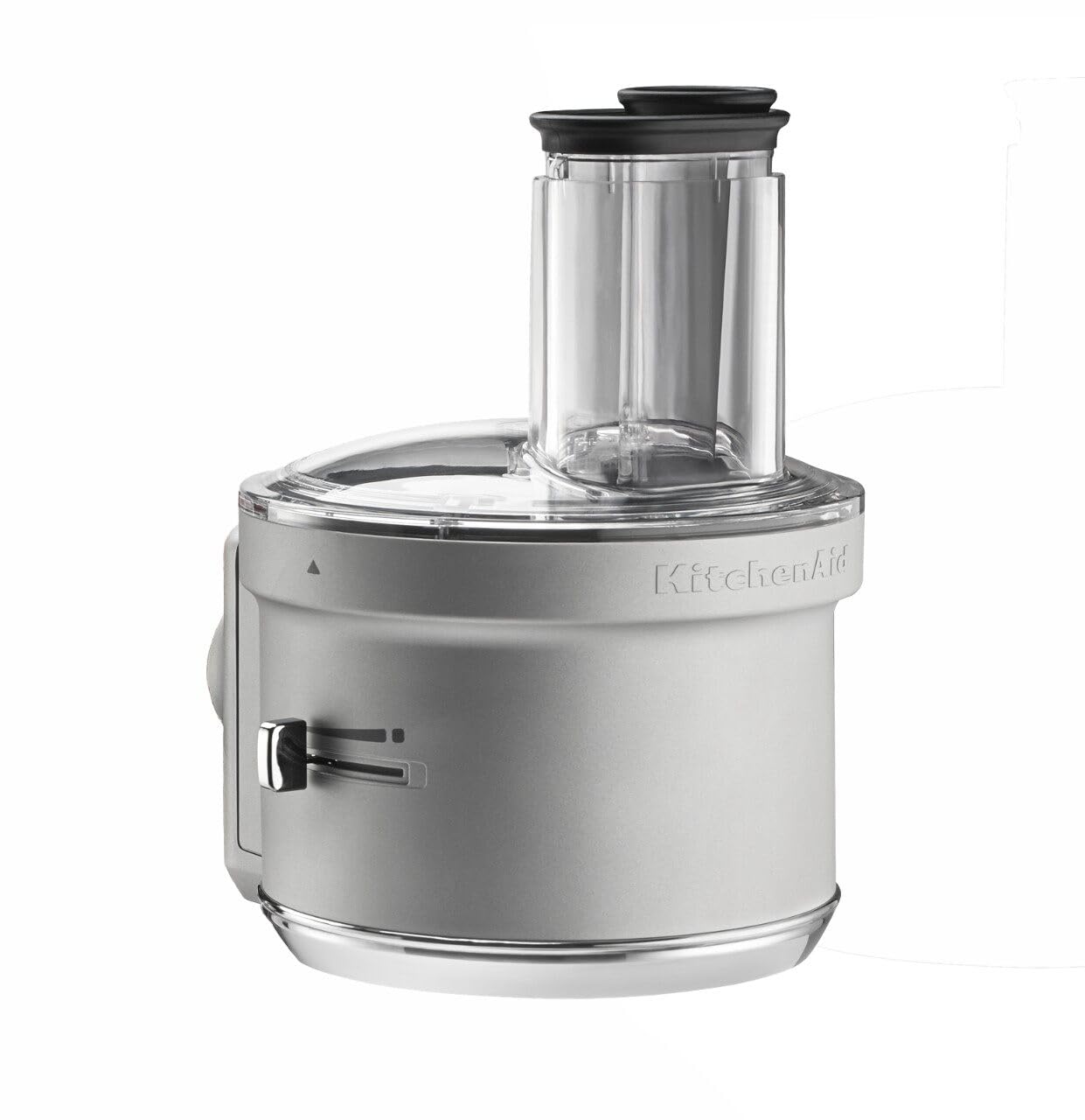 KitchenAid wide feed tube top view fitting larger vegetables easily