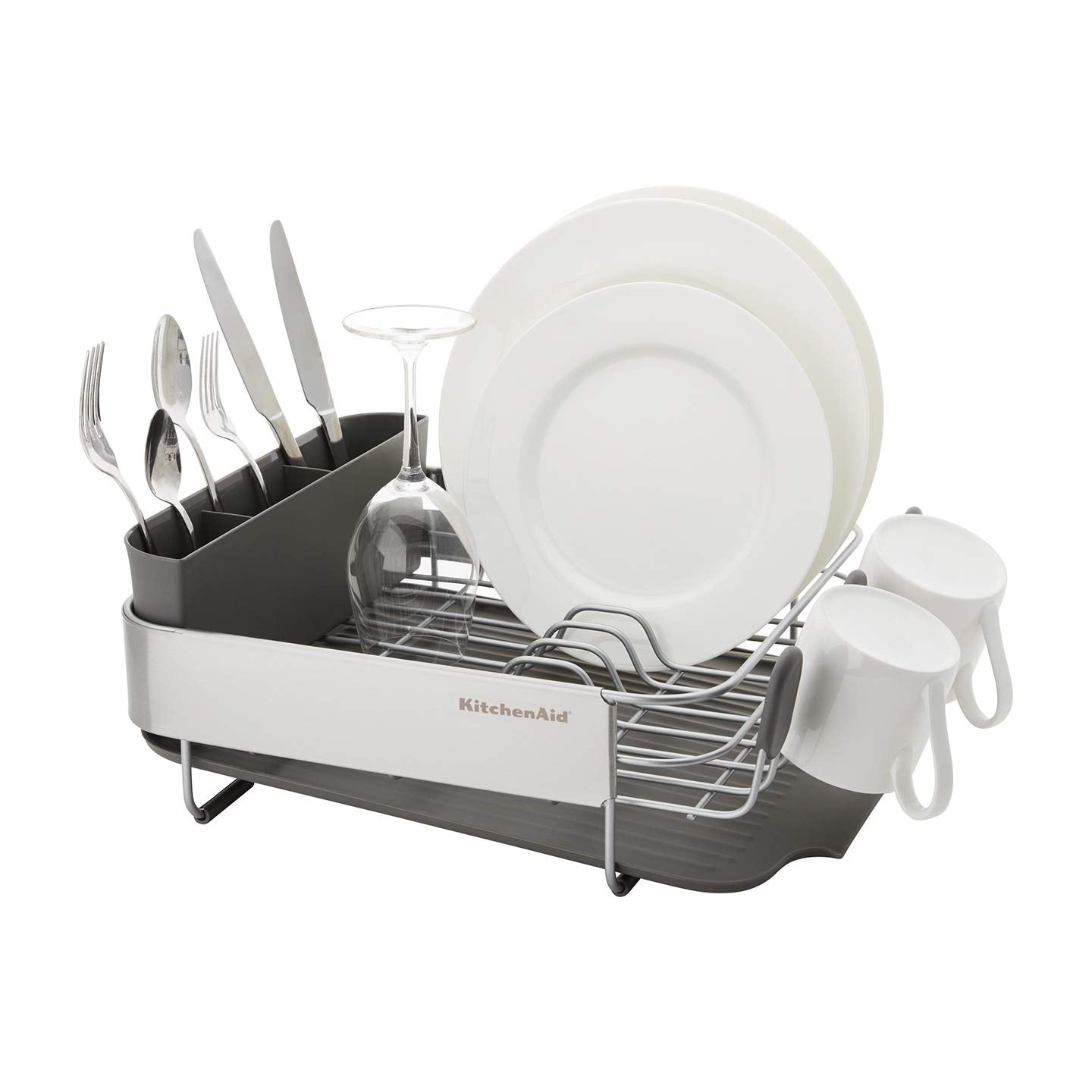 KitchenAid satin-coated wire and stainless panel detail for rust resistance