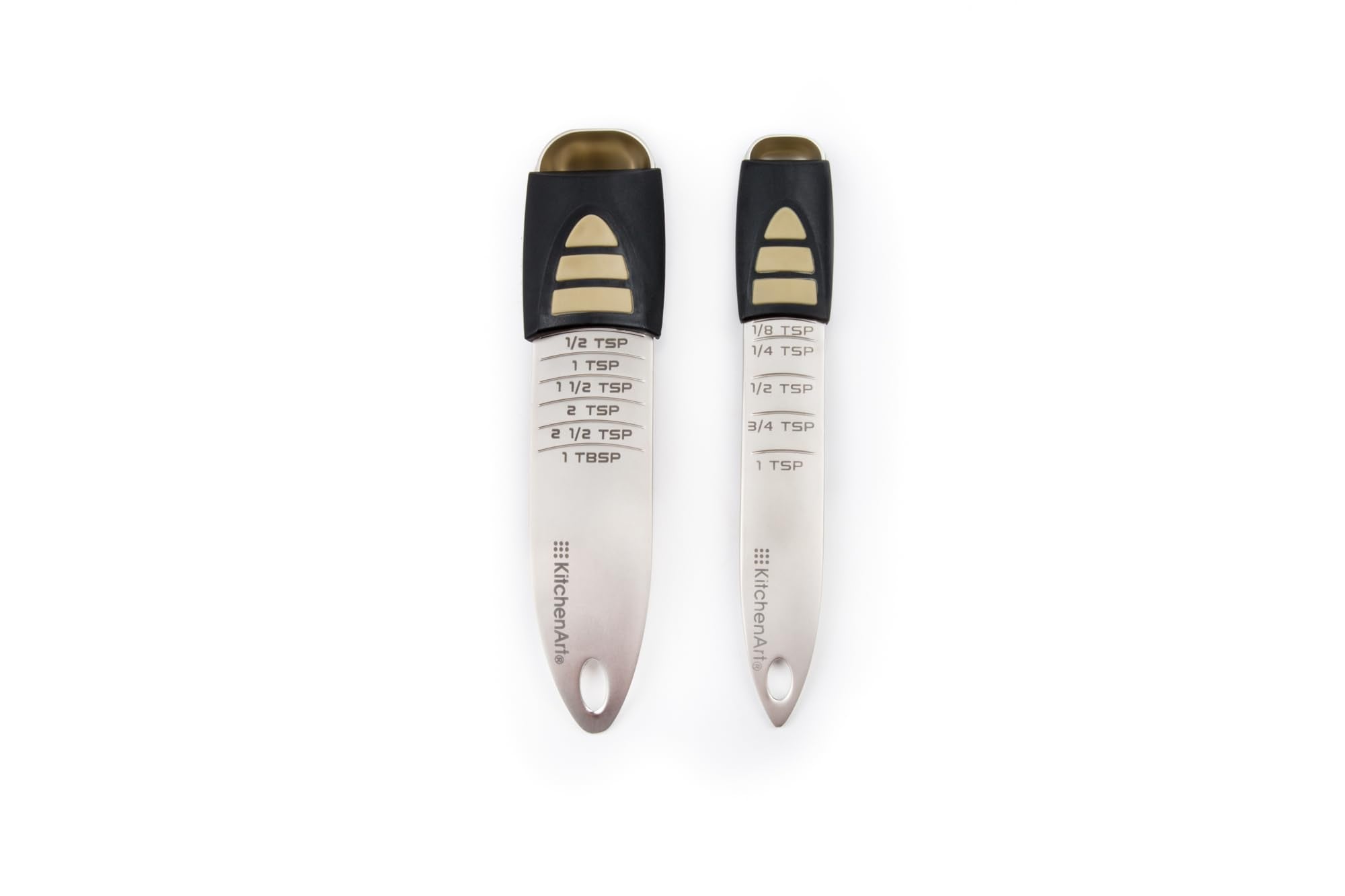 KitchenArt adjustable tablespoon slider view demonstrating secure click-and-lock benefit