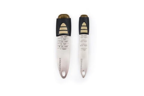 KitchenArt adjustable tablespoon slider view demonstrating secure click-and-lock benefit