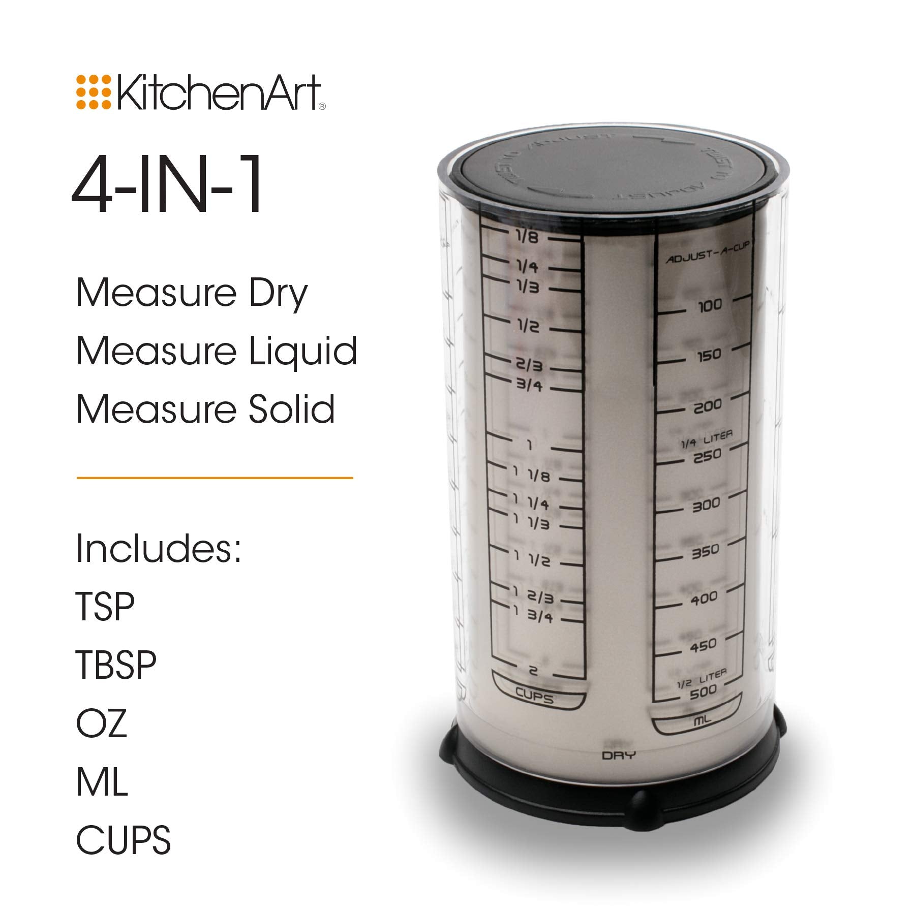 KitchenArt measuring tools in use scooping flour for easier, repeatable baking