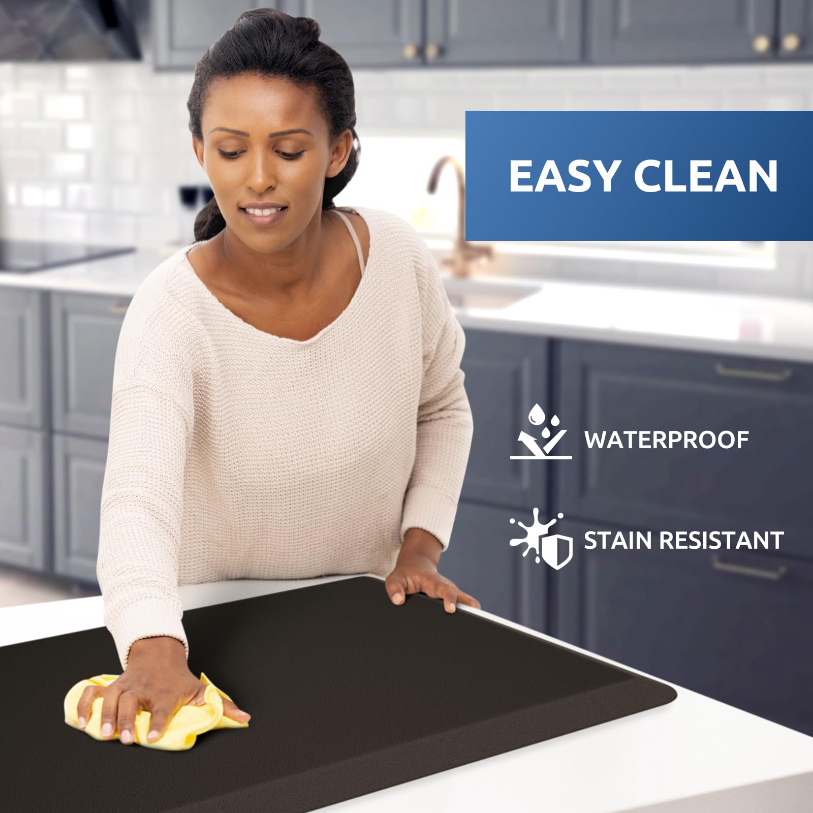 KitchenClouds bevel edge detail illustrating low-profile, trip-reducing design