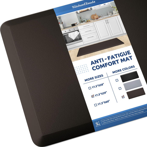 KitchenClouds front view of mat showing full surface and neutral color for comfort