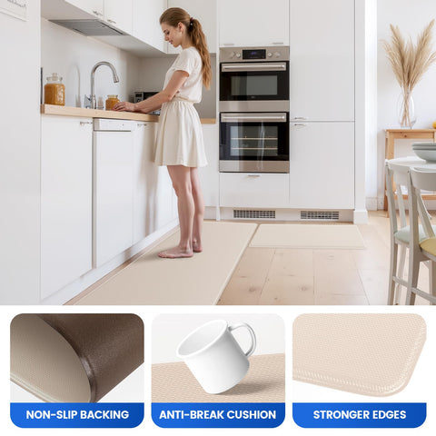 KitchenClouds view of non-slip backing showing secure grip on tile floor benefit