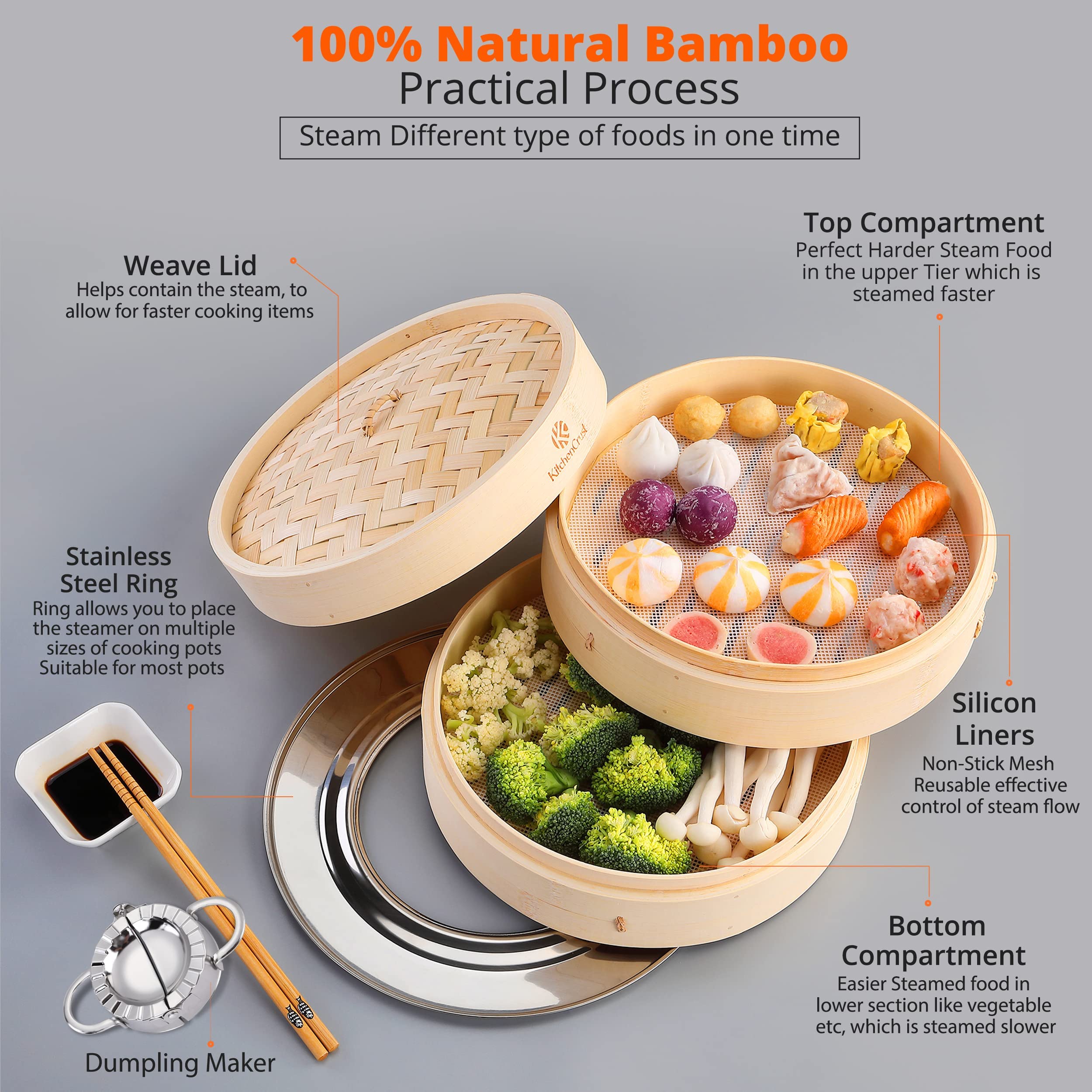 KitchenCrust chopsticks and recipe booklet included for immediate use and guided cooking benefit