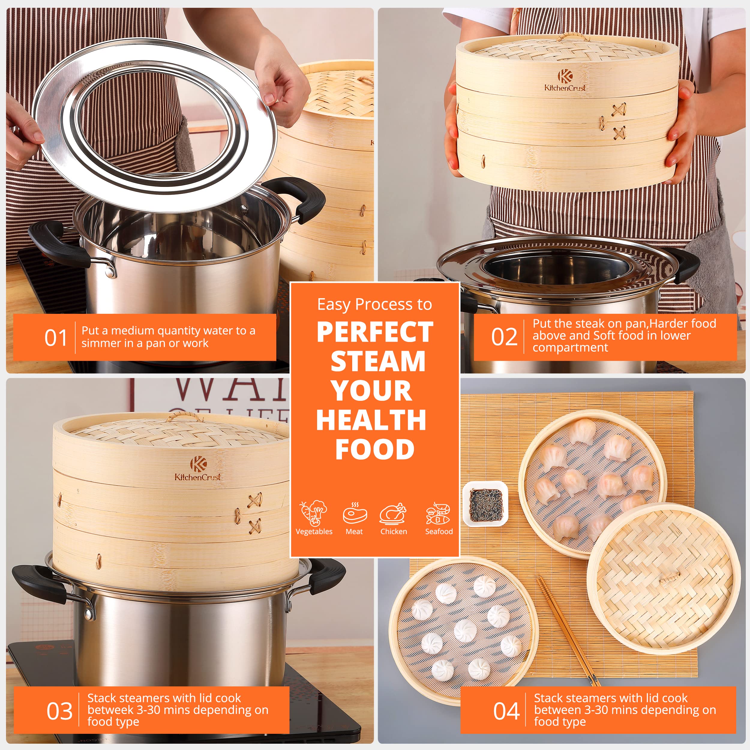 KitchenCrust reusable silicone liners and sauce dish displayed for easy cleanup and serving benefit