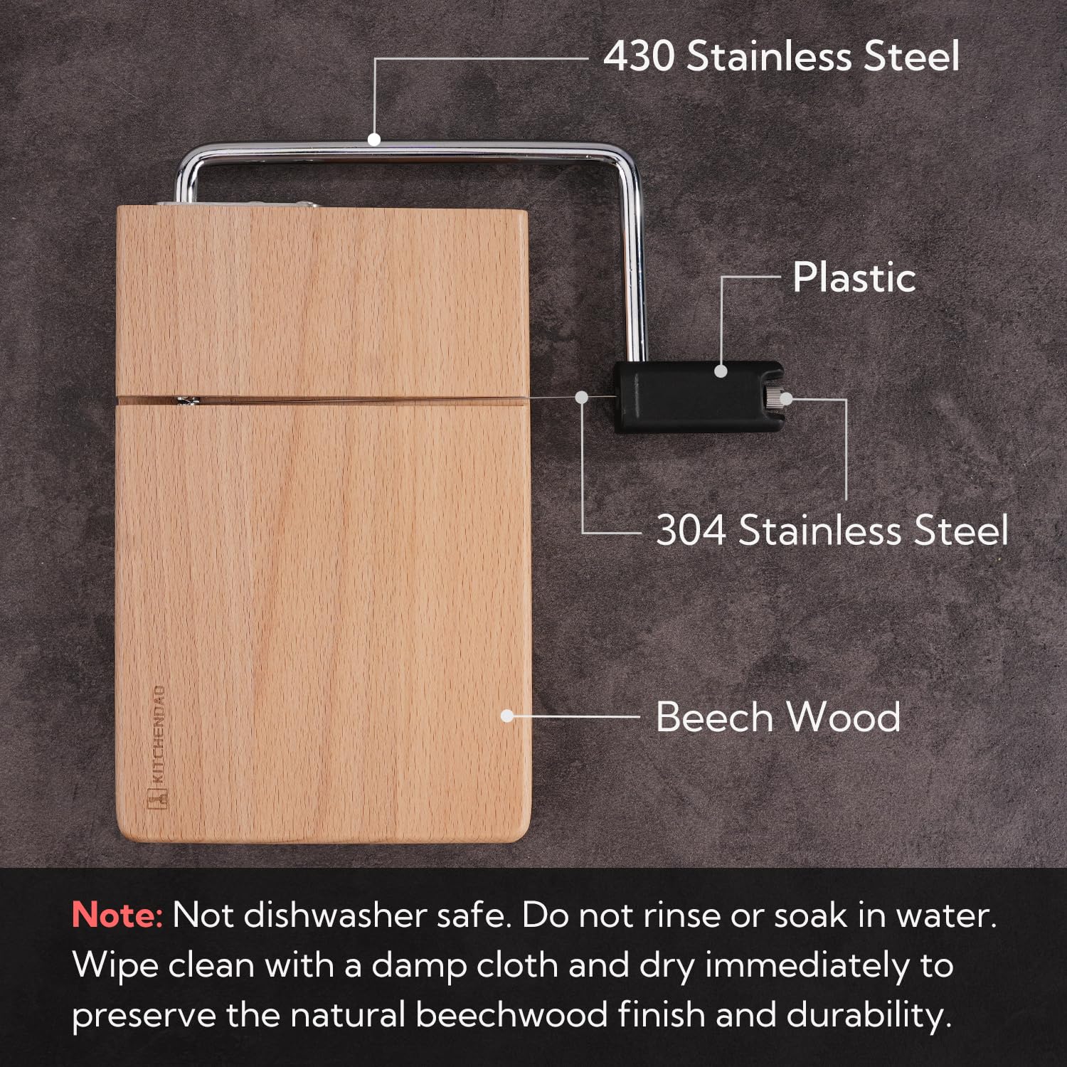 KITCHENDAO beech wood grain detail highlighting natural finish and durability