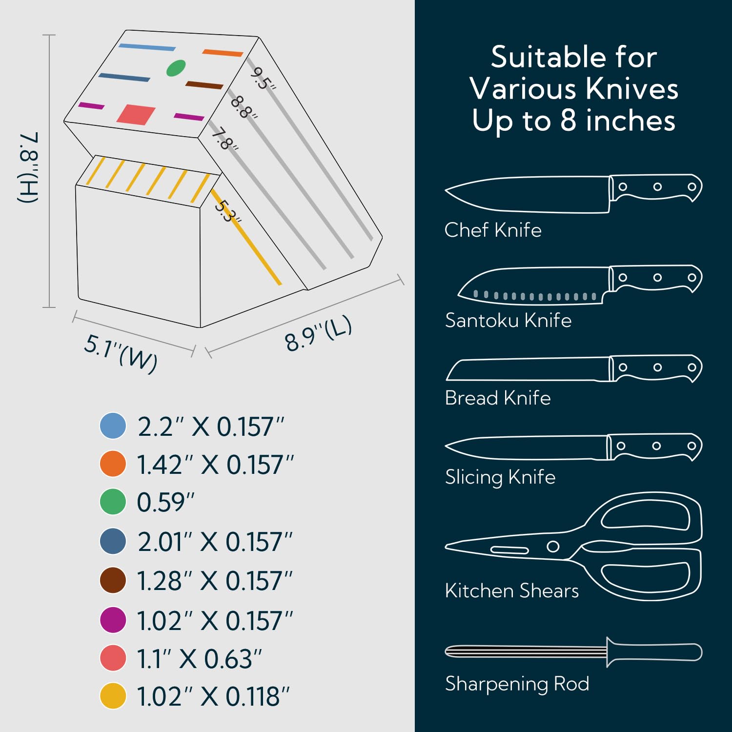 KITCHENDAO knife block in use on prep station demonstrating easy access