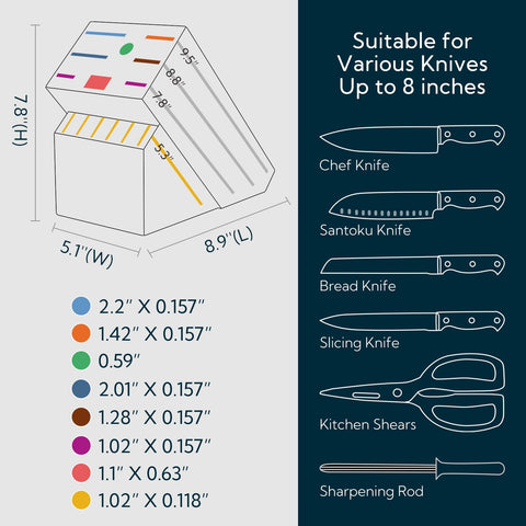 KITCHENDAO knife block in use on prep station demonstrating easy access