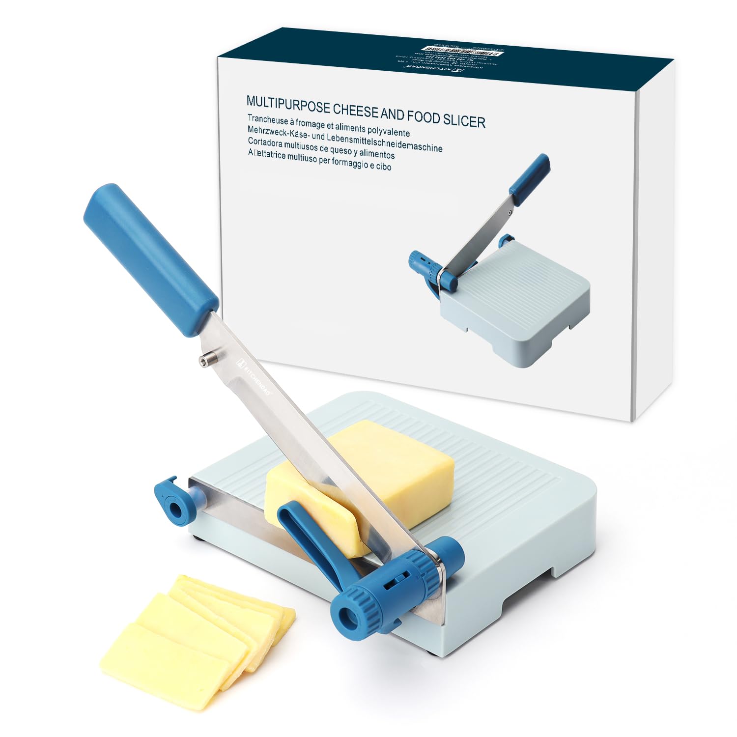 KITCHENDAO front view showing board and cutter for stable slicing