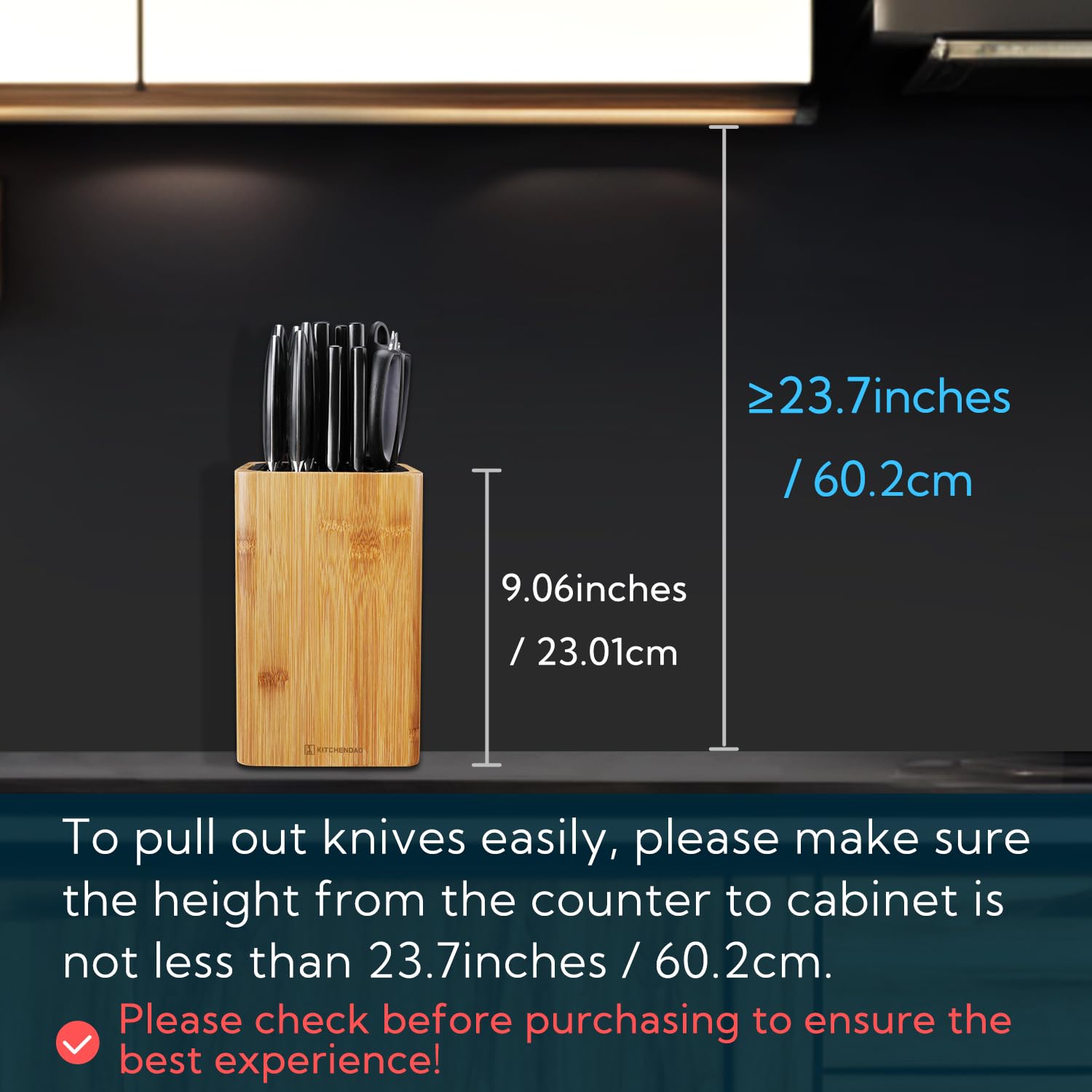 KITCHENDAO side view showing drain holes and anti-slip feet for hygiene