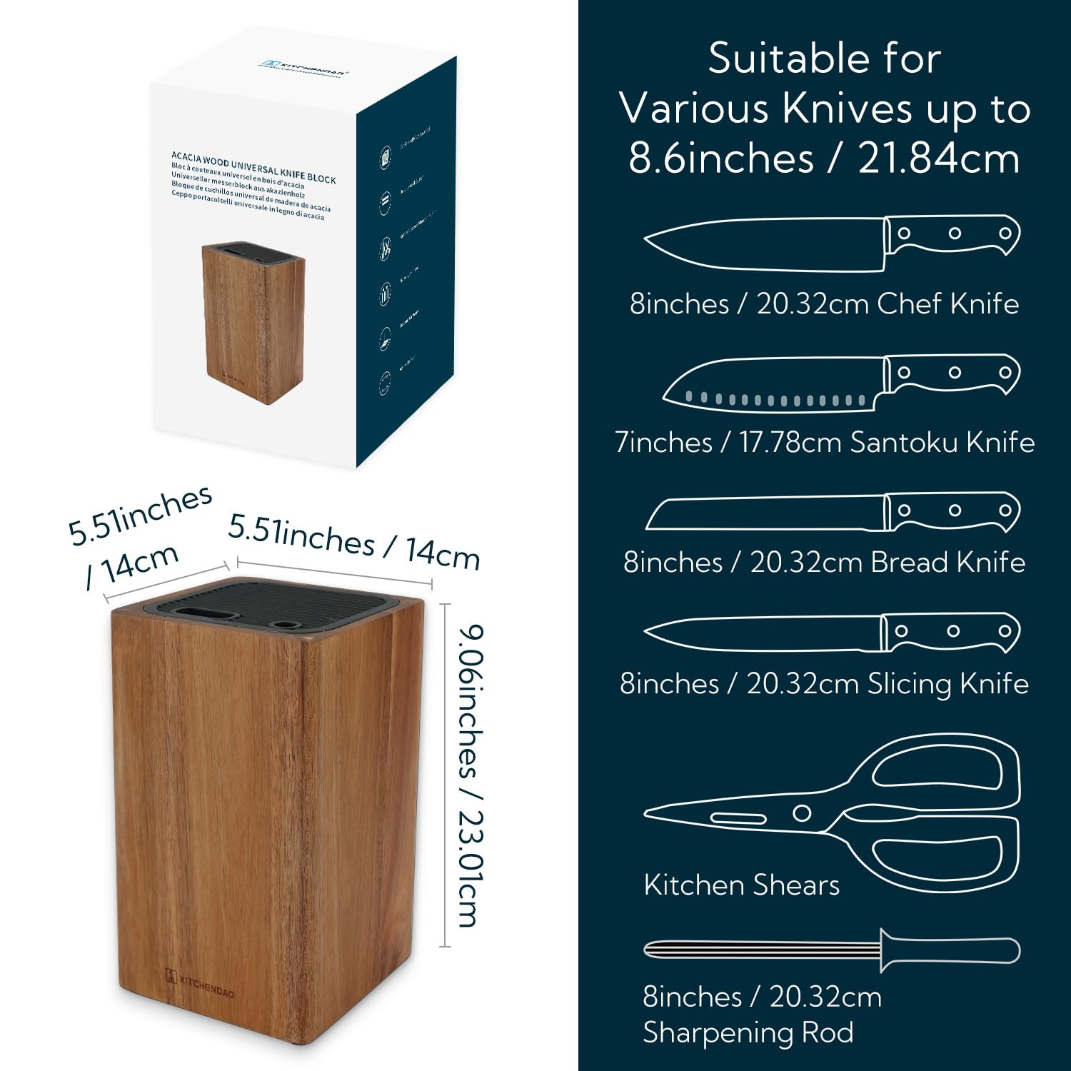 KITCHENDAO top view revealing double-deck parallel slots for secure storage