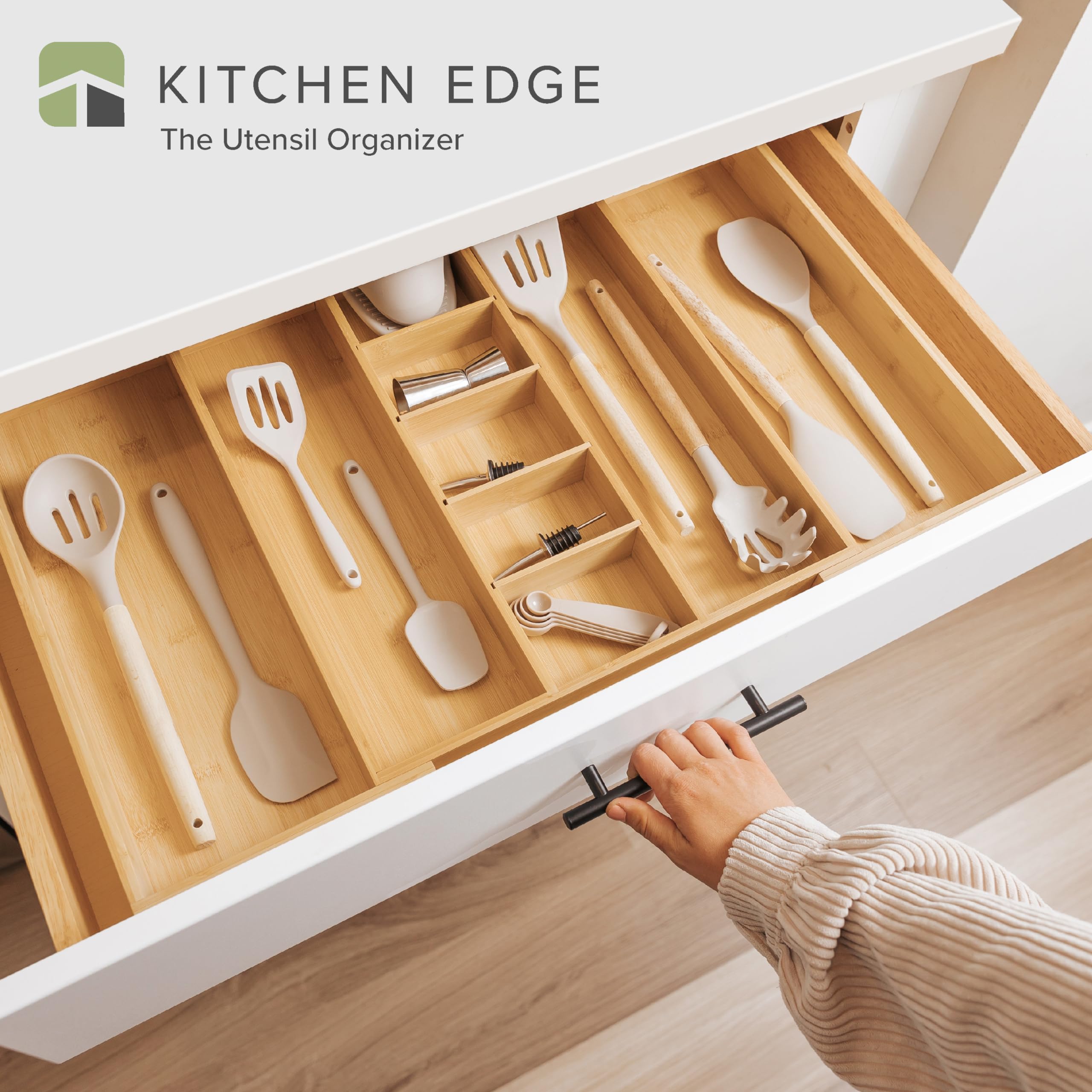 KitchenEdge closeup of bamboo grain and solid base highlighting durable natural construction