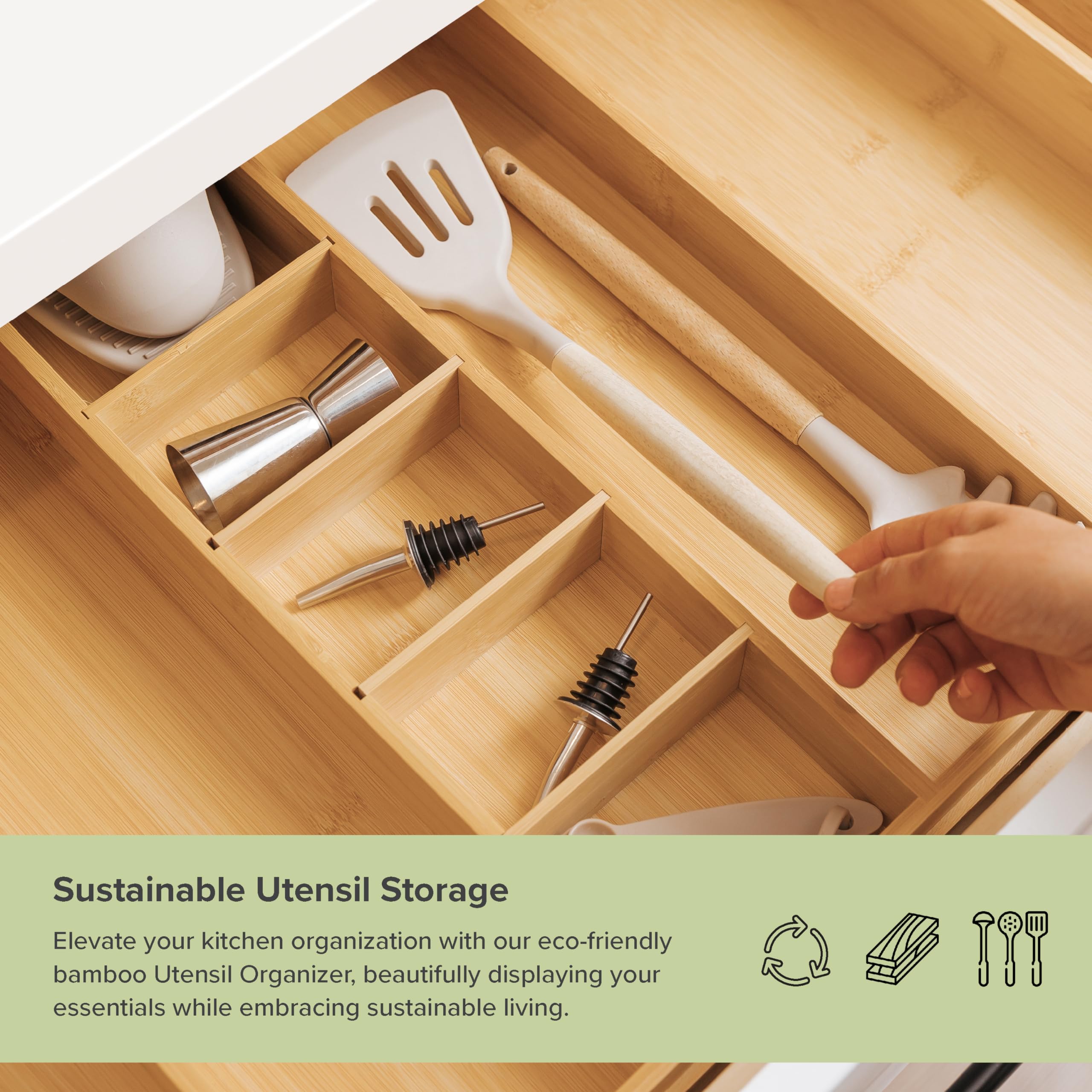 KitchenEdge removable dividers detail showing adjustable compartments for custom layout