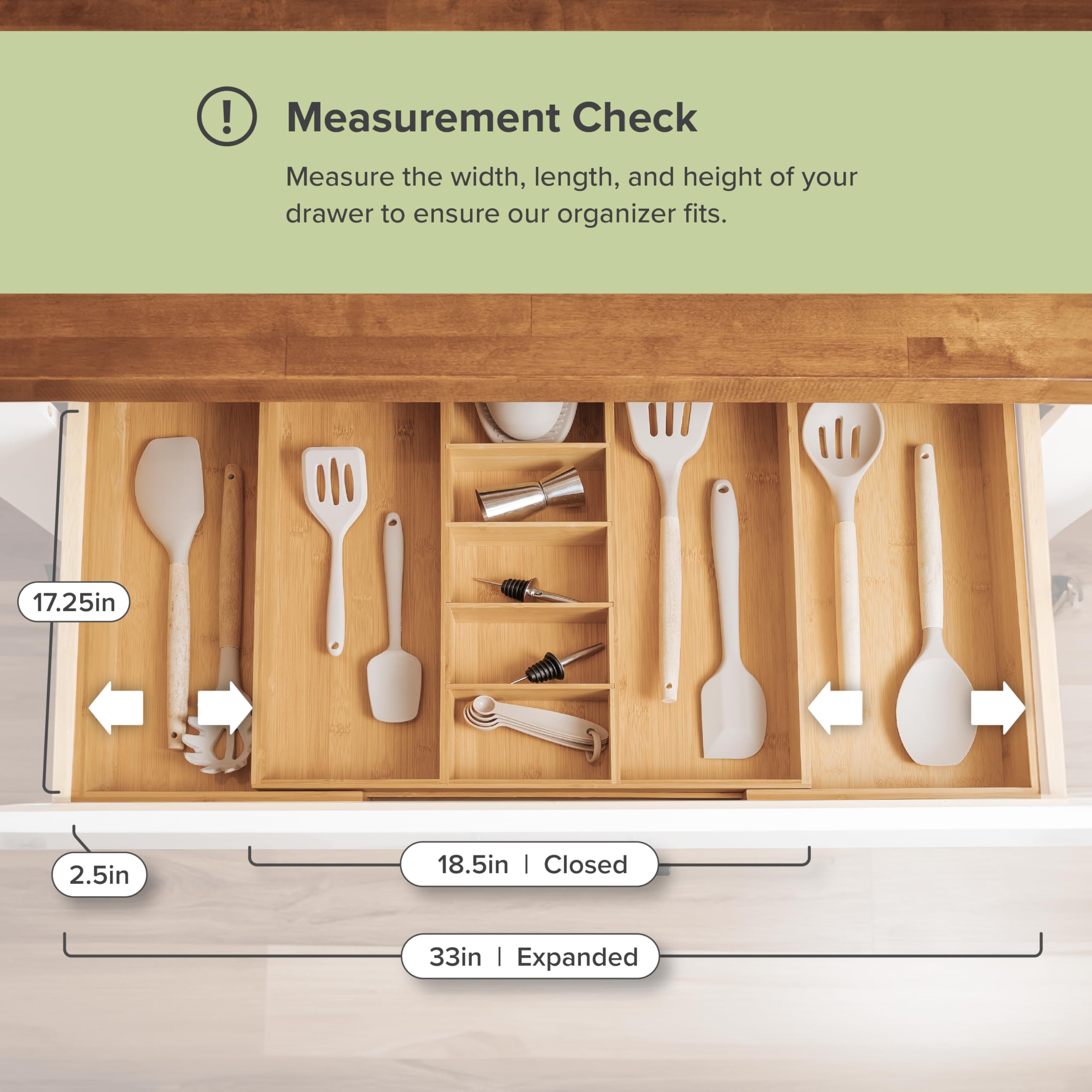 KitchenEdge organizer in a kitchen setting showing tidy utensils and improved accessibility