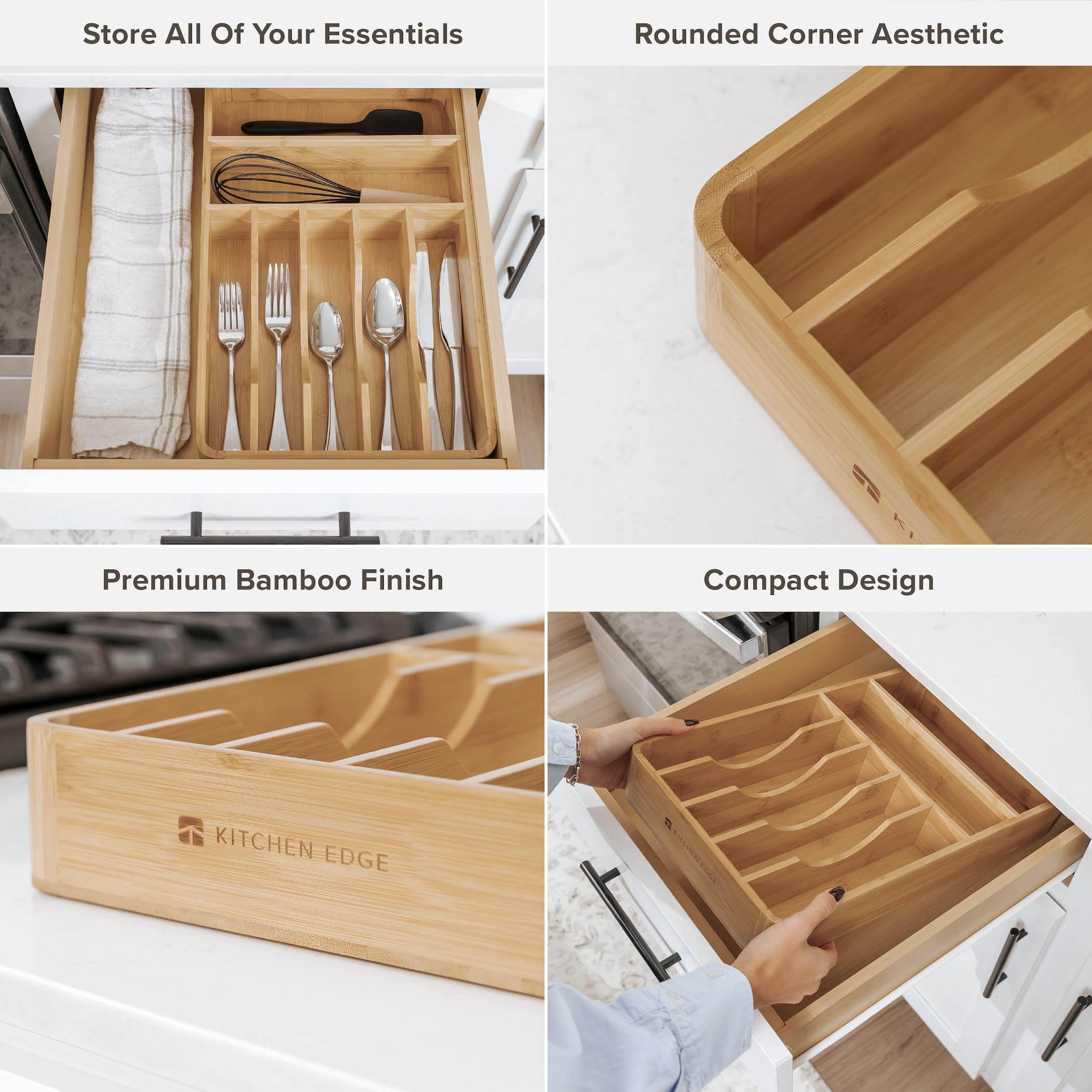 KitchenEdge installed in drawer showing stable fit and space-saving benefit
