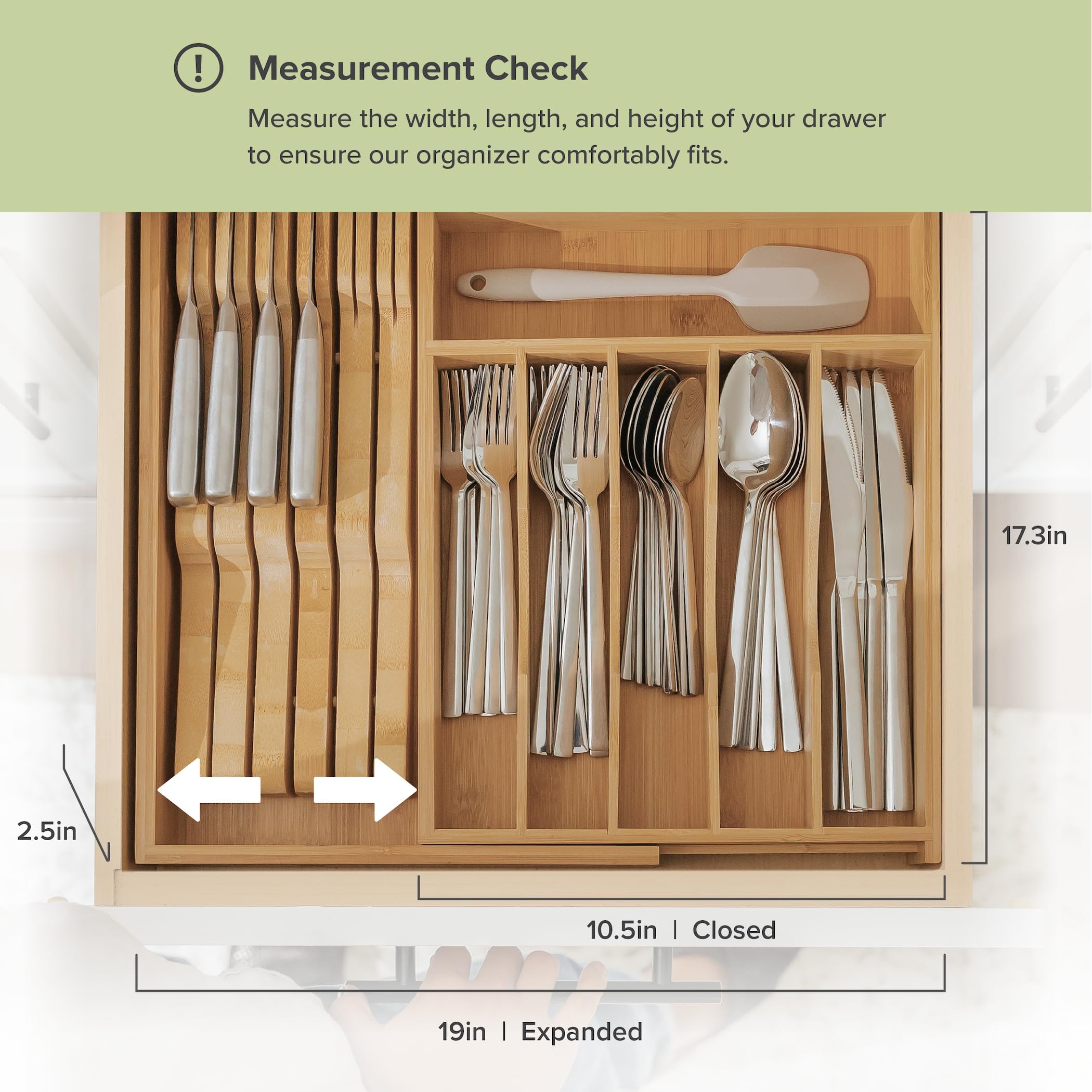 KitchenEdge side profile showing 2.7 inch height for extra storage capacity