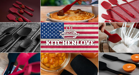 KITCHENLOVE spatulas styled on kitchen counter for daily use